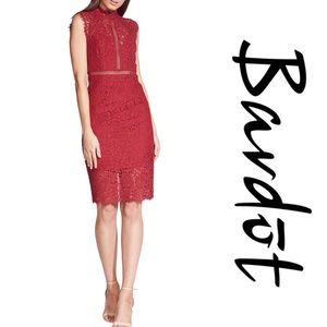 Bardot Lace Sheath Cocktail Dress